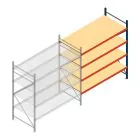 Grootvakstelling AR 2000x2010x1000 mm (hxbxd) 4 niveaus blauw aanbouwsectie