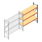 Grootvakstelling AR 2250x1850x600 mm (hxbxd) 3 niveaus verzinkt aanbouwsectie met voorgemonteerde frames