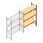 Grootvakstelling AR 2500x1610x600 mm (hxbxd) 3 niveaus verzinkt aanbouwsectie