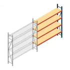 Grootvakstelling AR 2500x1850x400 mm (hxbxd) 4 niveaus blauw aanbouwsectie