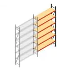 Grootvakstelling AR 3000x1610x500 mm (hxbxd) 6 niveaus verzinkt aanbouwsectie met voorgemonteerde frames