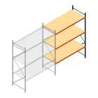 Grootvakstelling AR 3000x2700x900 mm (hxbxd) 3 niveaus verzinkt aanbouwsectie