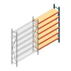 Grootvakstelling AR 2250x1610x400 mm (hxbxd) 6 niveaus blauw aanbouwsectie