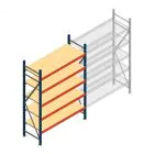 Grootvakstelling AR 2250x1610x600 mm (hxbxd) 5 niveaus blauw beginsectie