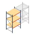 Grootvakstelling AR 3000x1610x1200 mm (hxbxd) 3 niveaus blauw beginsectie
