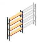 Grootvakstelling AR 3000x1850x400 mm (hxbxd) 4 niveaus blauw beginsectie