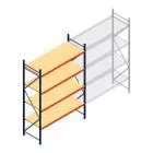 Grootvakstelling AR 3000x1850x800 mm (hxbxd) 4 niveaus blauw beginsectie met voorgemonteerde frames
