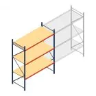 Grootvakstelling AR 3000x2700x1000 mm (hxbxd) 3 niveaus blauw beginsectie