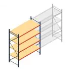 Grootvakstelling AR 3000x2700x1000 mm (hxbxd) 4 niveaus blauw beginsectie