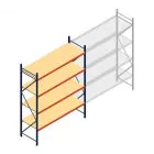 Grootvakstelling AR 3000x2700x800 mm (hxbxd) 4 niveaus blauw beginsectie