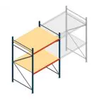 Grootvakstelling AR 2000x1610x1200 mm (hxbxd) 2 niveaus blauw beginsectie met voorgemonteerde frames