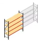 Grootvakstelling AR 2250x1850x600 mm (hxbxd) 4 niveaus antraciet beginsectie met voorgemonteerde frames