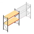 Grootvakstelling AR 2250x1850x800 mm (hxbxd) 2 niveaus antraciet beginsectie met voorgemonteerde frames