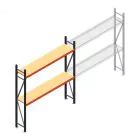 Grootvakstelling AR 2250x2010x400 mm (hxbxd) 2 niveaus verzinkt beginsectie met voorgemonteerde frames