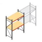 Grootvakstelling AR 2500x1610x800 mm (hxbxd) 2 niveaus verzinkt beginsectie met voorgemonteerde frames