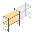 Grootvakstelling AR 2500x1850x1000 mm (hxbxd) 2 niveaus verzinkt beginsectie met voorgemonteerde frames