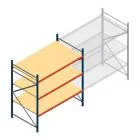 Grootvakstelling AR 2500x1850x1200 mm (hxbxd) 3 niveaus blauw beginsectie