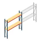 Grootvakstelling AR 2500x1850x400 mm (hxbxd) 2 niveaus blauw beginsectie