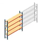 Grootvakstelling AR 2500x1850x400 mm (hxbxd) 4 niveaus blauw beginsectie