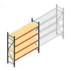 Grootvakstelling AR 2500x1850x600 mm (hxbxd) 4 niveaus blauw beginsectie