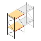 Grootvakstelling AR 3000x1610x1200 mm (hxbxd) 2 niveaus verzinkt beginsectie met voorgemonteerde frames