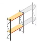 Grootvakstelling AR 3000x1850x600 mm (hxbxd) 2 niveaus verzinkt beginsectie met voorgemonteerde frames