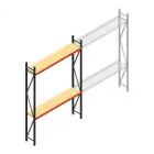 Grootvakstelling AR 3000x2250x400 mm (hxbxd) 2 niveaus verzinkt beginsectie met voorgemonteerde frames