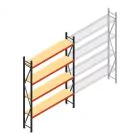 Grootvakstelling AR 3000x2250x500 mm (hxbxd) 4 niveaus verzinkt beginsectie met voorgemonteerde frames