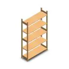 Houten legbordstelling BT Euro 2100x1170x400 mm (hxbxd) 5 niveaus beginsectie