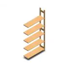 Houten legbordstelling BT Euro 2100x770x300 mm (hxbxd) 5 niveaus aanbouwsectie