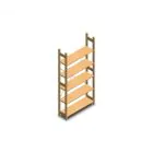 Houten legbordstelling BT Euro 2100x970x300 mm (hxbxd) 5 niveaus beginsectie