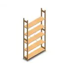 Houten legbordstelling BT Euro 2400x1170x300 mm (hxbxd) 5 niveaus beginsectie