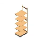 Houten legbordstelling BT Euro 2400x770x600 mm (hxbxd) 5 niveaus aanbouwsectie