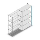 Legbordstelling Medium Duty 2000x1150x500mm (hxbxd) 5 niveaus blauw aanbouwsectie