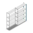 Legbordstelling Medium Duty 2200x1300x400mm (hxbxd) 5 niveaus blauw aanbouwsectie