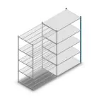 Legbordstelling Medium Duty 2200x1300x800mm (hxbxd) 5 niveaus blauw aanbouwsectie