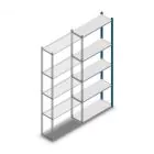 Legbordstelling Medium Duty 2200x850x300mm (hxbxd) 5 niveaus blauw aanbouwsectie