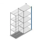 Legbordstelling Medium Duty 2200x850x600mm (hxbxd) 5 niveaus blauw aanbouwsectie