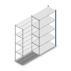 Legbordstelling Medium Duty 2500x1300x600mm (hxbxd) 5 niveaus blauw aanbouwsectie