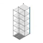 Legbordstelling Medium Duty 2500x550x700mm (hxbxd) 6 niveaus blauw aanbouwsectie
