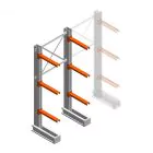 Medium draagarmstelling IT enkelzijdig 2455x1000x600 mm (hxbxd) 3 niveaus beginsectie