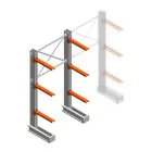 Medium draagarmstelling IT enkelzijdig 2455x1200x600 mm (hxbxd) 3 niveaus beginsectie