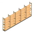 Voordeelrii houten legbordstelling BT Euro 2100x5030x400 mm (hxbxd) 5 niveaus