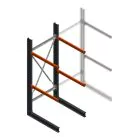 Zware draagarmstelling enkelzijdig 3000x1200x1000mm (hxbxd) 2 niveaus beginsectie