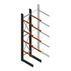 Zware draagarmstelling enkelzijdig 5000x1000x1500mm (hxbxd) 4 niveaus beginsectie