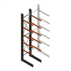 Zware draagarmstelling enkelzijdig 5000x1000x1200mm (hxbxd) 5 niveaus beginsectie