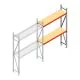 Grootvakstelling AR 2000x1850x400 mm (hxbxd) 2 niveaus verzinkt aanbouwsectie met voorgemonteerde frames