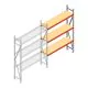 Grootvakstelling AR 2000x1850x400 mm (hxbxd) 3 niveaus verzinkt aanbouwsectie met voorgemonteerde frames
