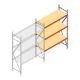 Grootvakstelling AR 2000x1610x600 mm (hxbxd) 3 niveaus verzinkt aanbouwsectie met voorgemonteerde frames