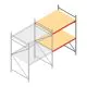 Grootvakstelling AR 2000x1850x1200 mm (hxbxd) 2 niveaus verzinkt aanbouwsectie met voorgemonteerde frames